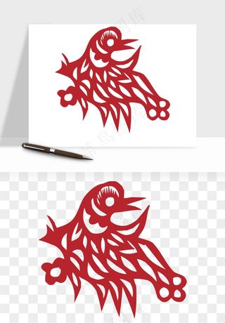 传统花鸟动物剪纸png免抠