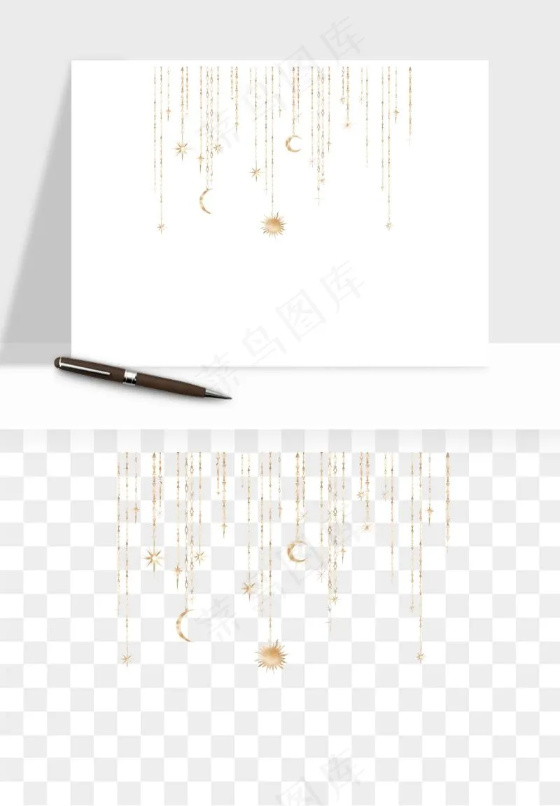 卡通星星月亮挂饰吊坠png免抠