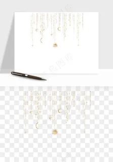 卡通星星月亮挂饰吊坠png免抠