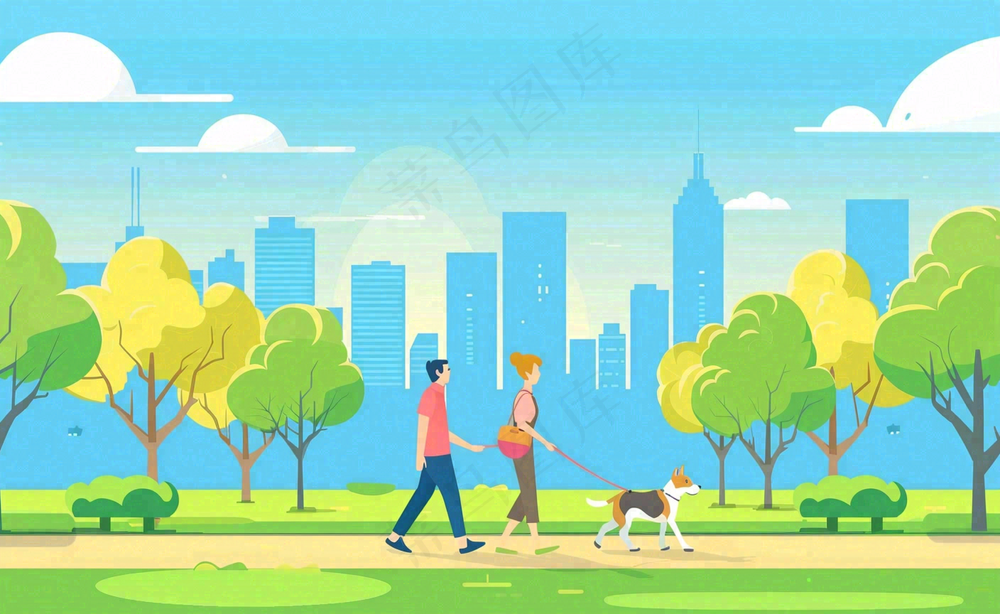 文明养狗宠物遛狗小区物业背景