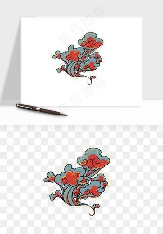 国潮敦煌云纹祥云云彩png免抠