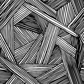 无缝黑白手绘线条抽象图案免抠素材