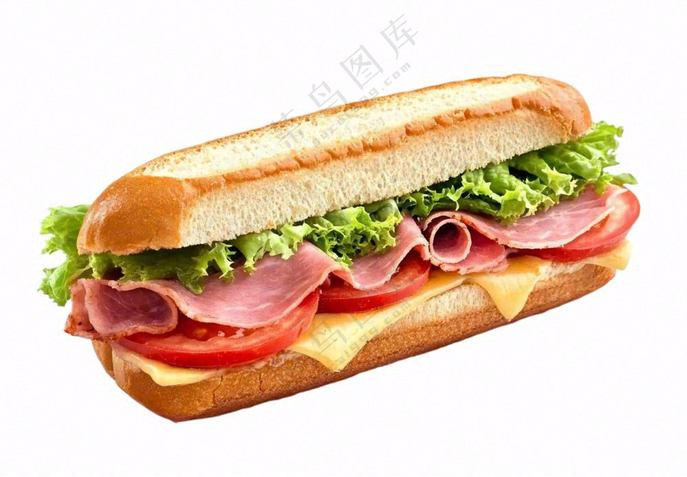三明治汉堡摄影图免抠