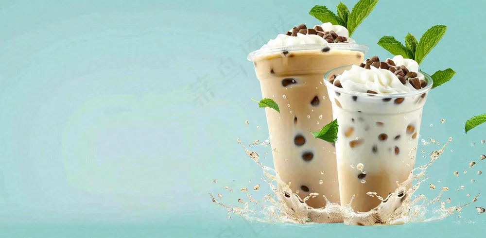夏日饮品饮料清凉背景