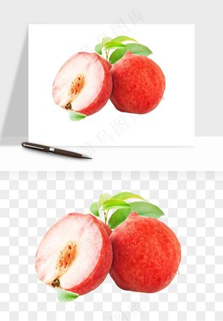 桃子油桃黄桃水果png免抠