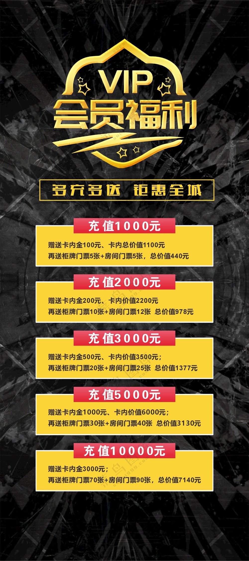 会员福利促销展架海报