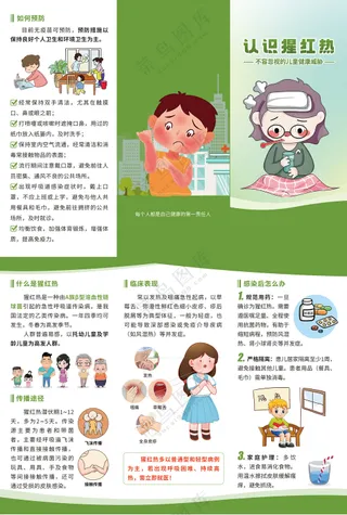 认识猩红热对儿童健康威胁三折页