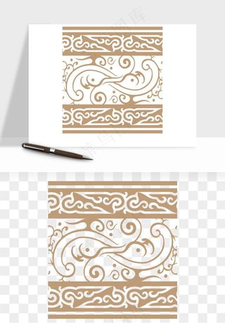 中式边框花纹图案png免抠