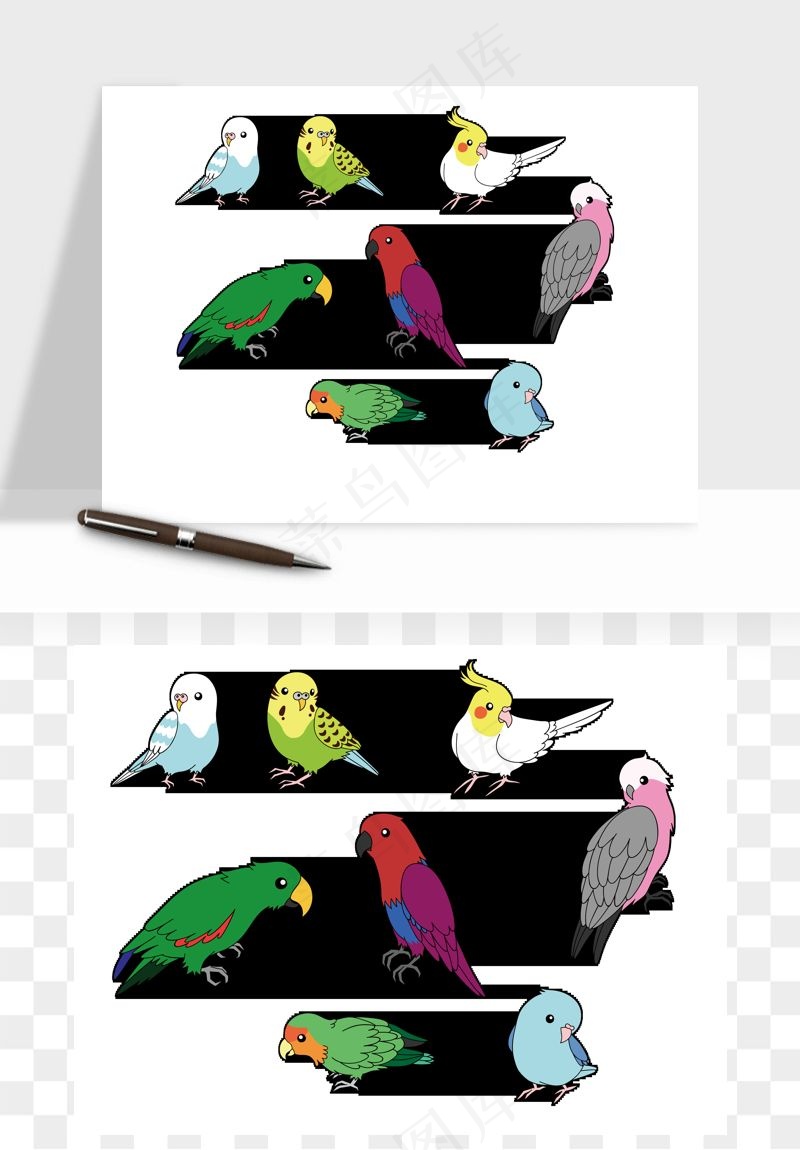 小鸟手绘矢量