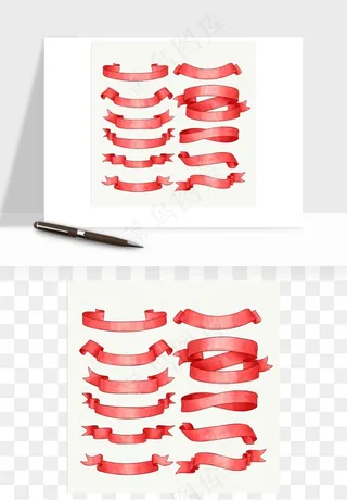 蝴蝶结丝带彩带矢量png免抠