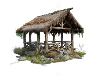 png免抠古代木构临时建筑