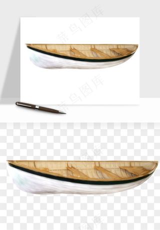 手绘木船小船png免抠