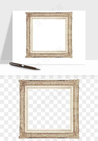 复古花卉相框欧式png免抠