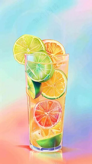 夏日饮品饮料清凉背景