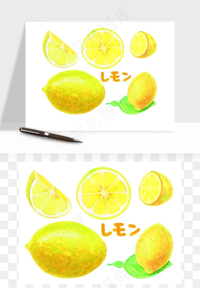 手绘柠檬矢量