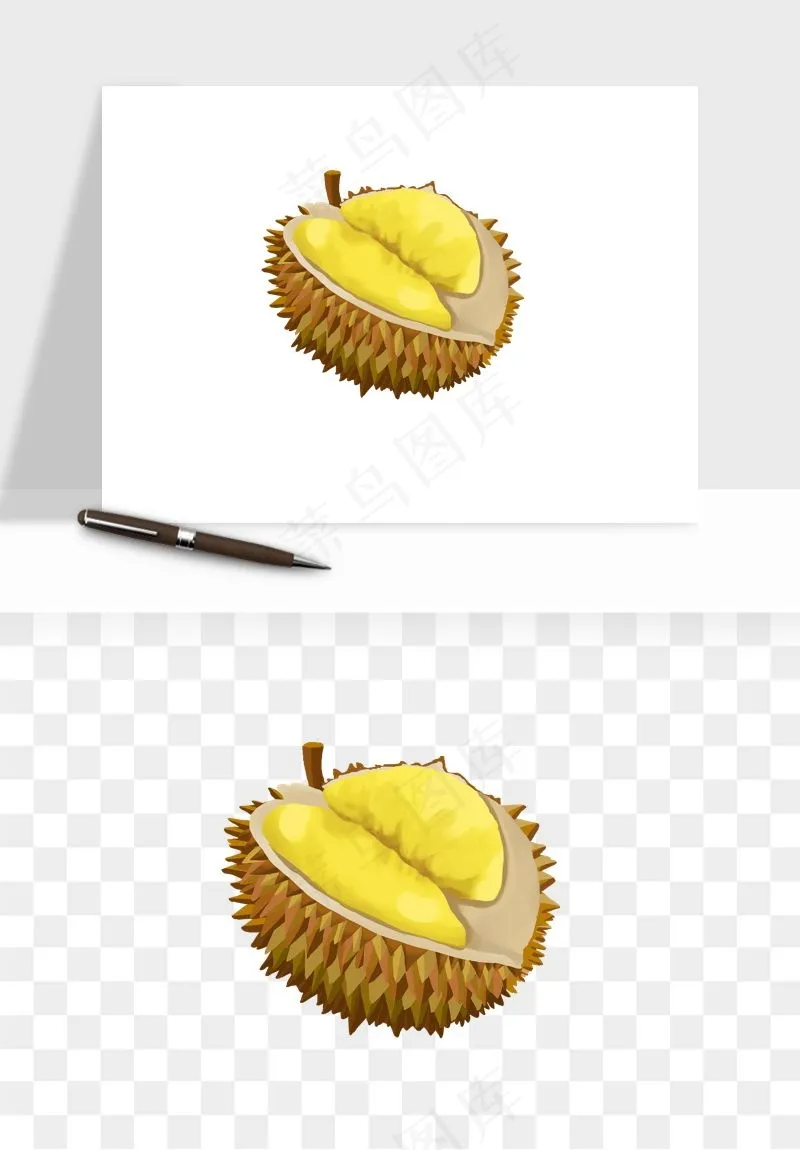 榴莲果肉水果png免抠
