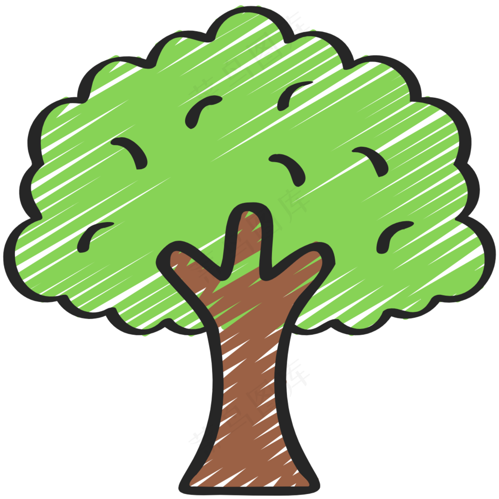 大榕树 大树 铅笔手绘图标icon