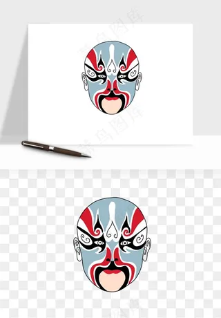 手绘戏剧脸谱卡通面具png免抠