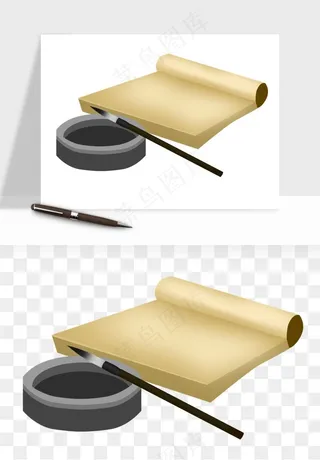 笔墨纸砚文房四宝png免抠