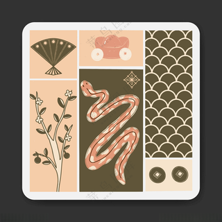 2025蛇年插画20252025乙巳蛇海报