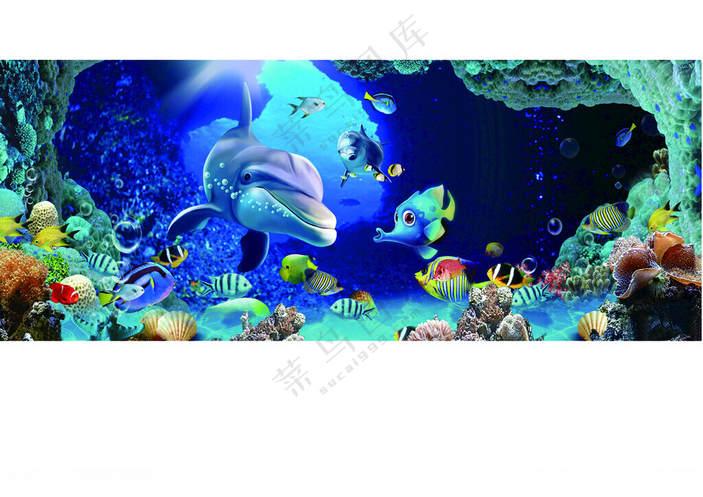 海底世界海洋背景PSD