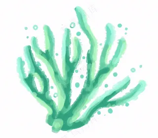 海洋海藻珊瑚植物卡通插画免抠