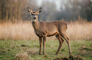 鹿动物山间草原的鹿摄影图