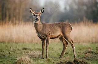 鹿动物山间草原的鹿摄影图