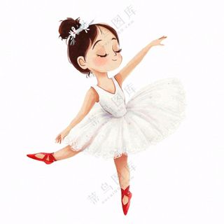 跳舞的女孩舞蹈艺术芭蕾舞卡通插画免抠