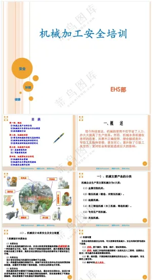 米色职场风机械加工安全培训预览图