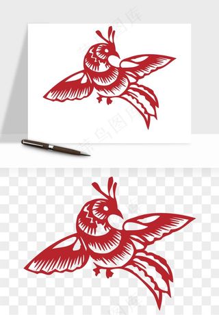 传统花鸟动物剪纸png免抠