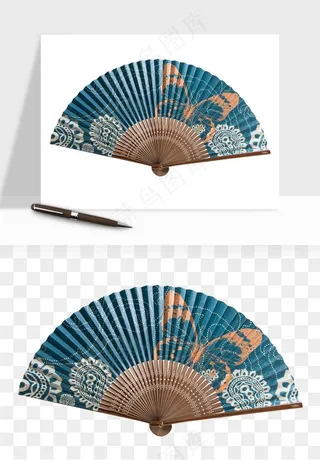古风扇子元素png免抠