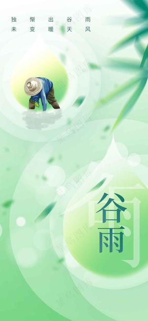 简约谷雨节气活动海报