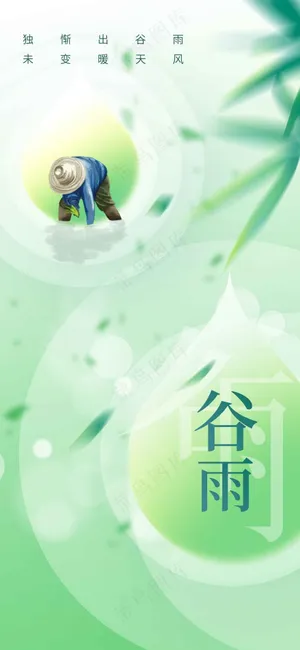 简约谷雨节气活动海报