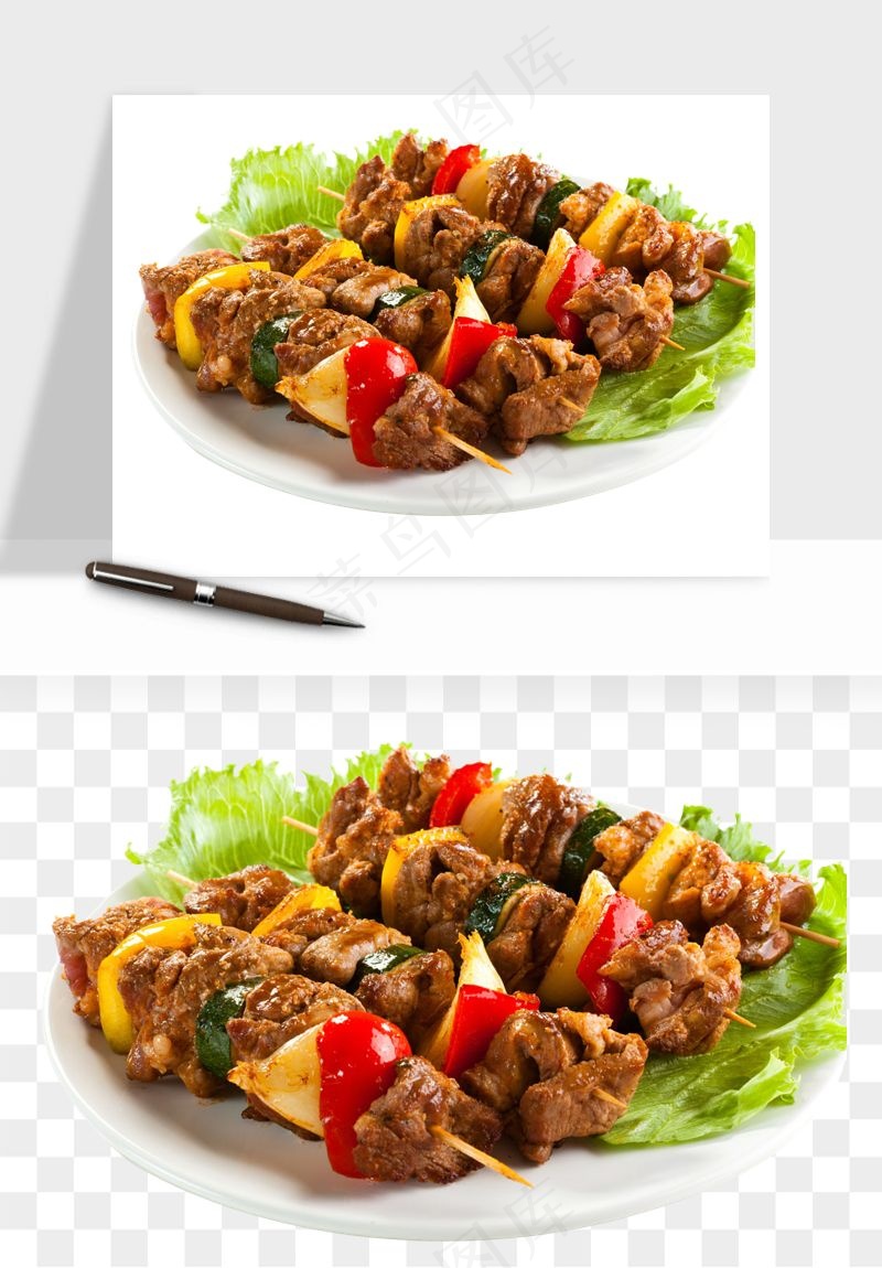 实物烧烤烤肉美食png免抠