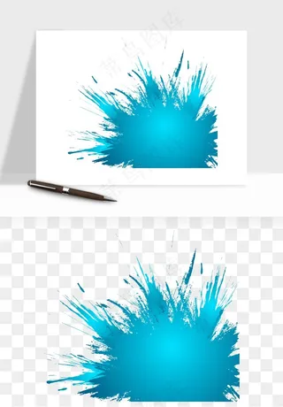 水彩泼墨涂鸦墨迹元素png免抠