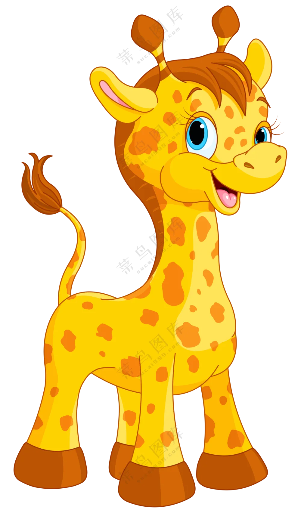 卡通创意开心表情的鹿免抠图片素材