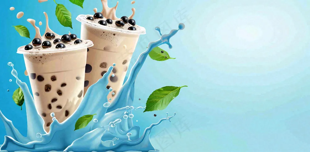 夏日饮品饮料清凉背景