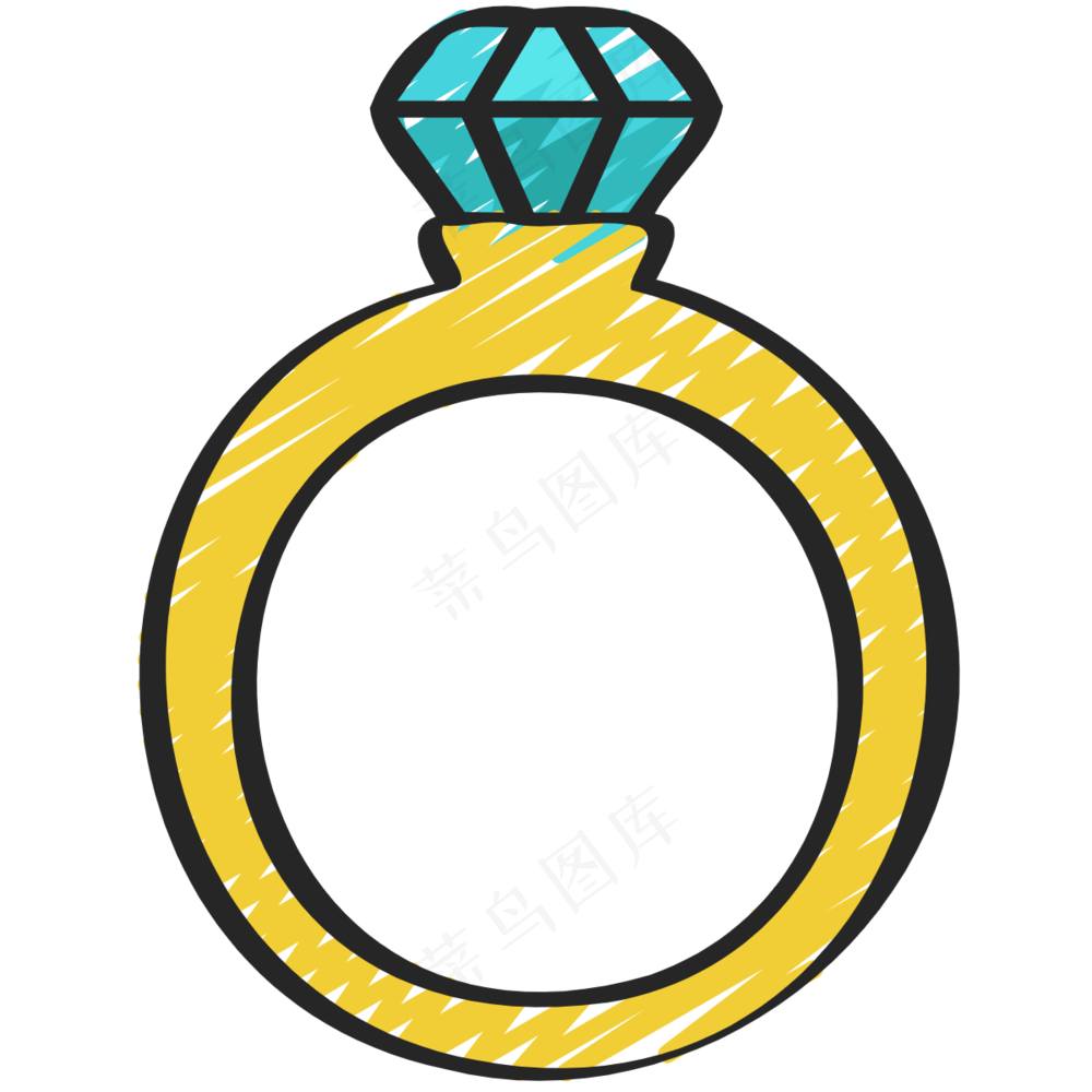 订婚戒指 结婚戒指 钻戒 铅笔手绘图标icon