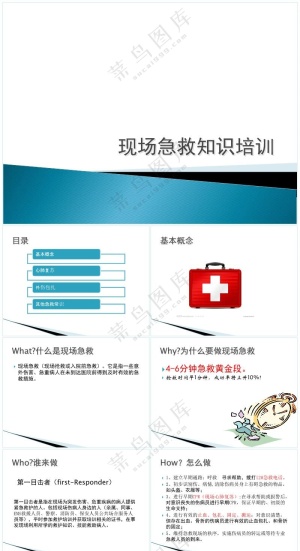 蓝色职场风现场急救培训