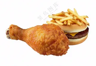 汉堡薯条鸡腿免抠