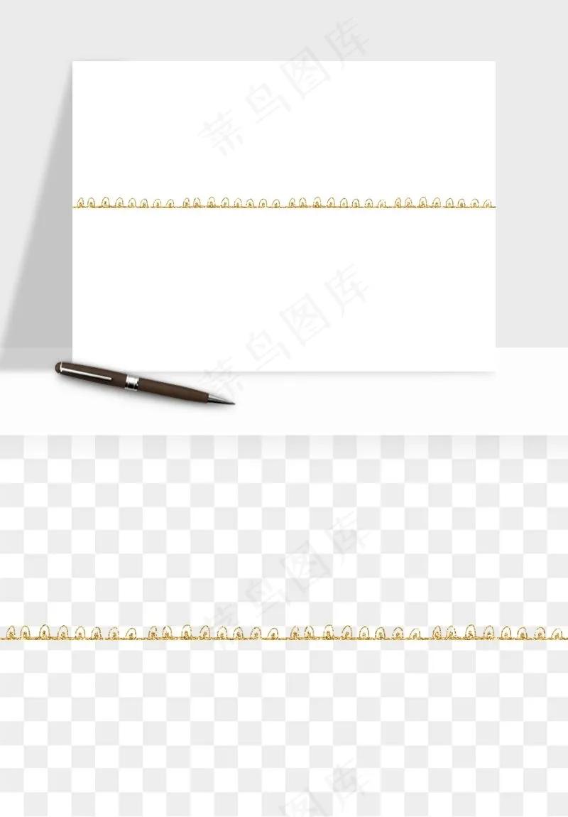 金色植物花环边框png免抠