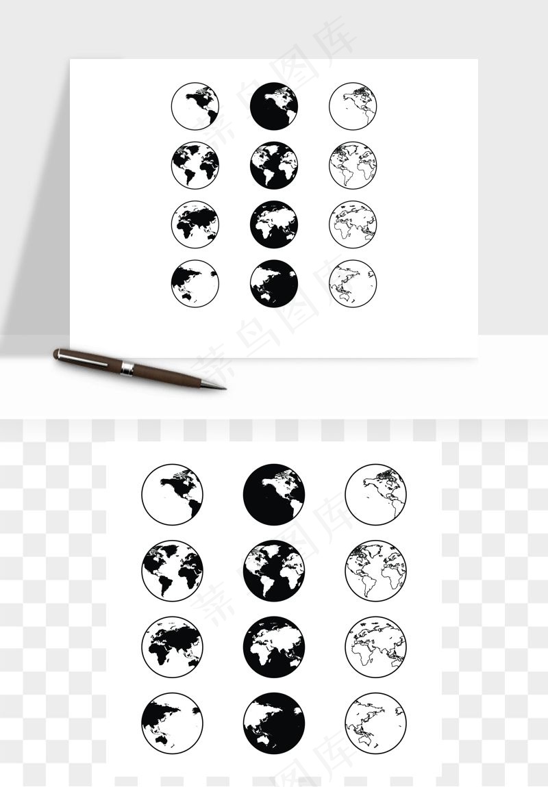 科技地球点线矢量png免抠