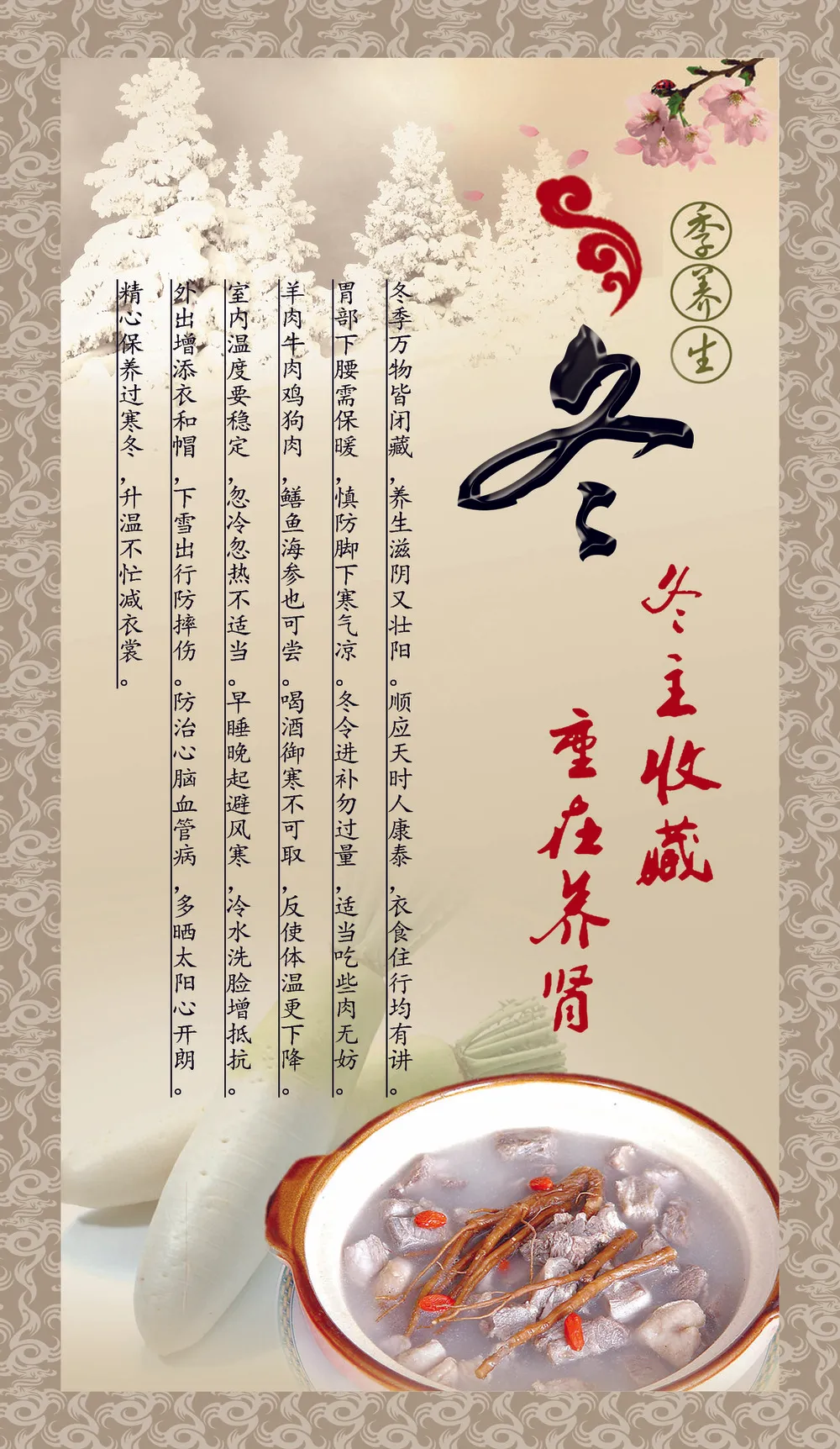 冬季养生展板