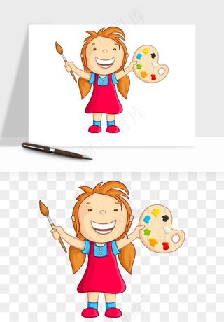 手绘画画少儿兴趣班png免抠