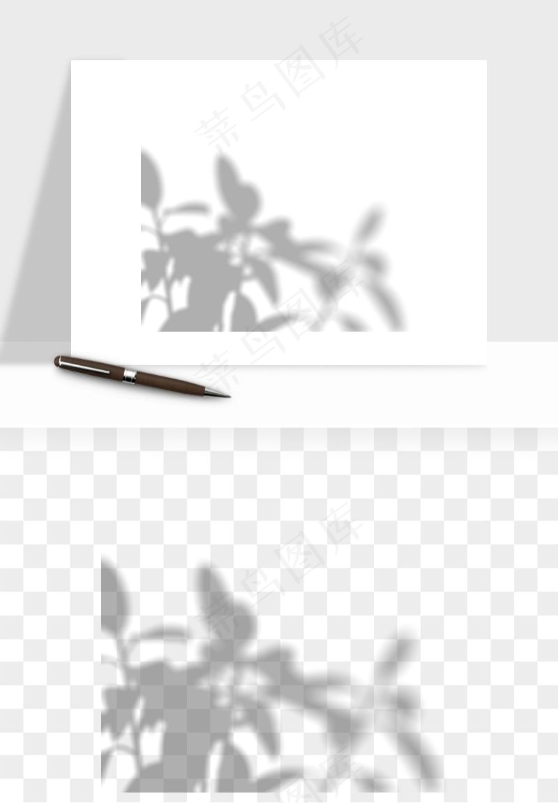 阴影植物窗户投影免抠元素