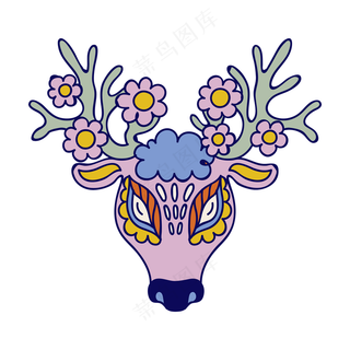 鹿头 鹿角 民族风装饰小元素