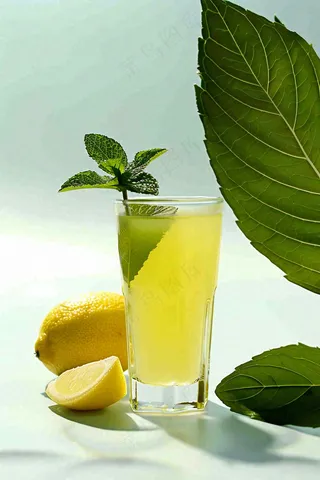 立夏柠檬冰镇汽水饮料薄荷夏至大暑摄影图