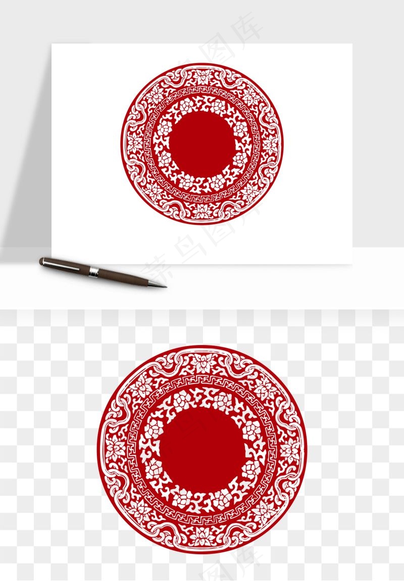 传统窗花剪纸图案png免抠