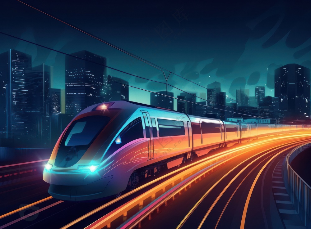 穿梭在城市中的高铁